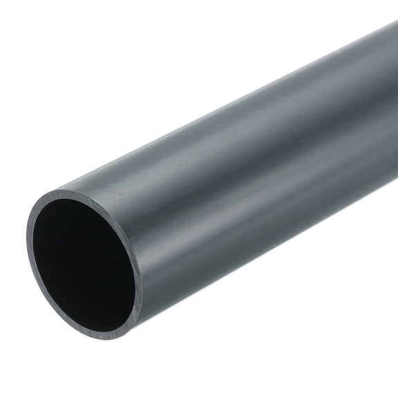 Uxcell Rigid Round Pipe 34.2mm ID 38mm OD 8" Length Dark Grey High Impact for Water Pipe, Crafts, Cable Sleeves