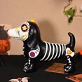 thumbnail image 7 of Dserhfy Halloween Ornament Skeleton Cat Dog Shape Resin Statue Indoor Outdoor Cat Sculpture Haunted House Desktop Decor, 7 of 7