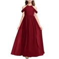 thumbnail image 2 of Chiffon Maxi Dresses for Girls Size 3-14 Teens Kids Elegant Sleeveless Crewneck Solid A-Line Graduation Wedding Guest Long Prom Dress, 2 of 5