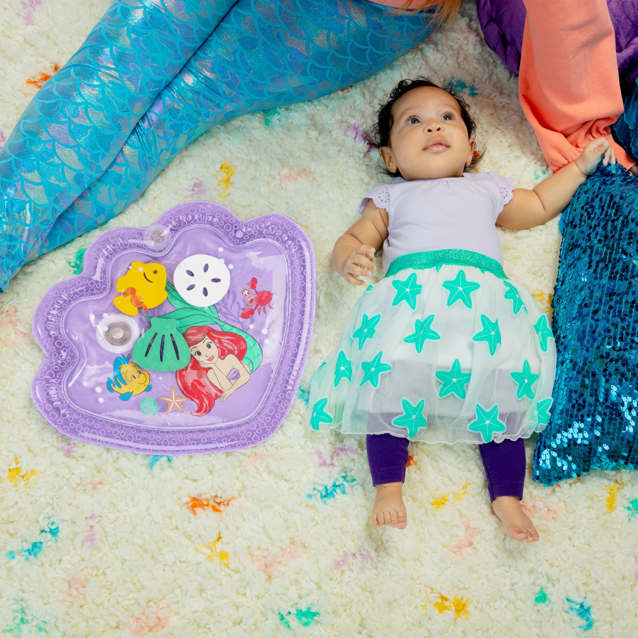 Bright Starts Disney Ariel Sea Treasures Water Mat, Purple, Newborn