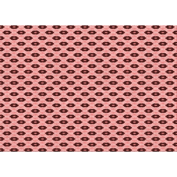 Ahgly Company Machine Washable Indoor Rectangle Transitional Pastel Pink Area Rugs, 3' x 5'