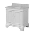 thumbnail image 3 of Katherine 36" Bathroom Vanity with White Cabinet and Carrara Marble Top, 3 of 6