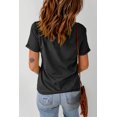 thumbnail image 1 of ABPHQTO Camiseta de manga corta con estampado de corazón de leopardo y rayas de estrellas negras para mujer, 1 of 5