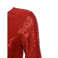 thumbnail image 5 of MSemis Women's Shiny Sequins Liturgical Praise Dance Dress Flared Sleeve Worship Costume with Maxi Red XXL, 5 of 7