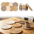 thumbnail image 3 of Round Woven Placemats Set of 8 Heat Resistant Placemats 4 Inches Farmhouse Cotton Rope Place Mats for Dining Tables Trivets for Hot Dishes, 3 of 4