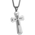 thumbnail image 4 of Fashion Polished Diverse Christian Men and Women Religious Cross Pendant Necklace Stainless Steel 24 Inch Chain, 4 of 4
