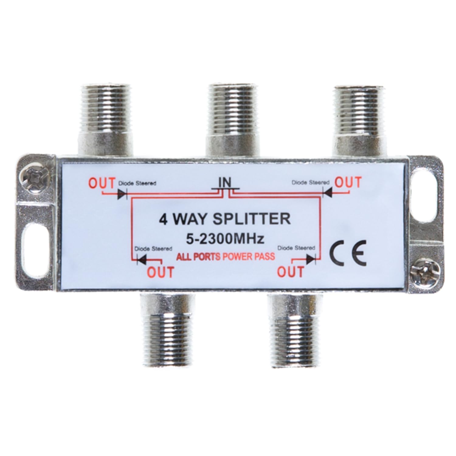 2-Pack 3-Way Coaxial Cable Splitter (1x3) For HD Cable TV & Internet - 5-900 MHz