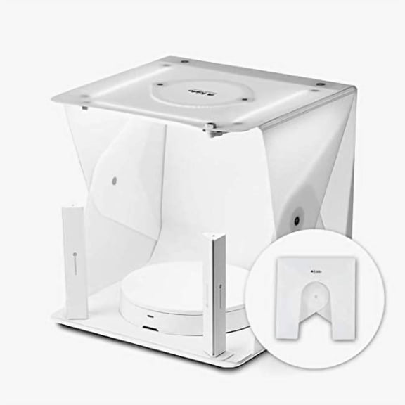 Foldio2 Plus Fullset (Foldio2 Plus Front Cover Halo Bars Foldio360) | 15" Portable & Foldable Product Photo Studio with Dimmable LED Lights and 360 Turntable | ORANGEMONKIE