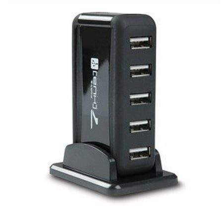 Link Depot 7 Ports USB 2.0 Hub w/Stand and AC Adapter, Black