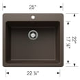 thumbnail image 3 of Blanco 443221 Liven 25" Drop-In/Undermount Single Basin Silgranit Kitchen Sink - Truffle, 3 of 7