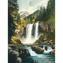 Mountain Waterfall Canvas Print/Wall Art,Suitable for Living Room,Bedroom,Bathroom,Office,and Hotel Decoration.