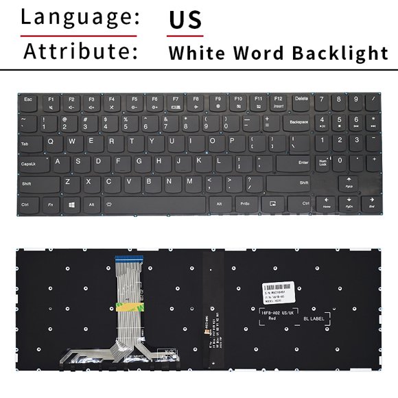 Russian/US Backlit Origin Keyboard For Lenovo Legion Y7000 Y7000P Y530 Y540 15 Y530P Y530-15ICH Y530-15ICH Y7000P-1060 US White Backlight