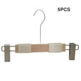 thumbnail image 1 of 5pcs Wood Clothes Hanger Non-Slip Cotton Rope Clothing Hanging Rack with Clips, 1 of 3