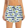 thumbnail image 2 of Salouo Daisy Striped Nautical Print Women's 2 in 1 Running Shorts Double-Layer Shorts Athletic Workout Gym Yoga Shorts Running Shorts for Women-Large, 2 of 7