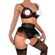 thumbnail image 4 of Gibobby Sujetador De Encaje Para Mujer Lencería de Malla Sexy para Mujer Conjunto de Ropa Interior de Vendaje Envoltura de Pecho Bragas Huecas Conjunto de Sujetadores(Negro, M), 4 of 5