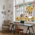 thumbnail image 5 of Sunflowers Trucks Kitchen Curtains 54 Inch Length, Spring Farmhouse Eucalyptus Gray Wooden Tiers Curtains for Bathroom Bedroom Cafe, Light Filtering Small Window Treatment Drapes 2 Panels 42"Wx54"L, 5 of 8