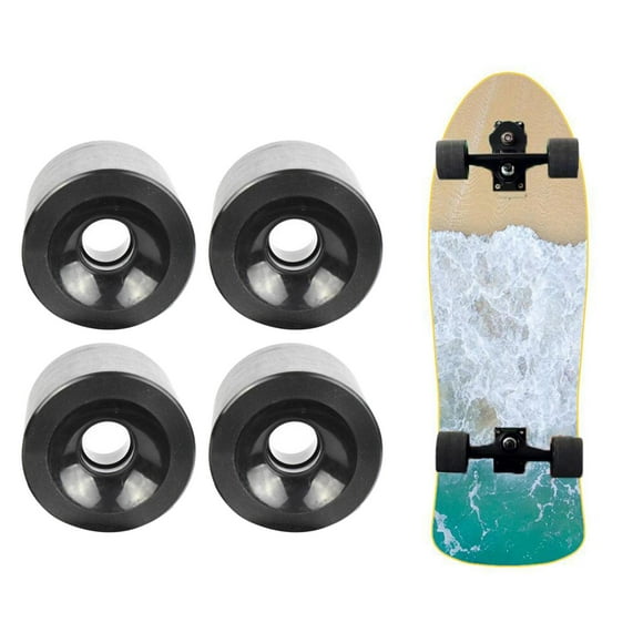 Paquete de 4 ruedas de skate 78A de 70x51cm para estándar, cruiser, Longborad y eléctrico para patinaje en street - Negro