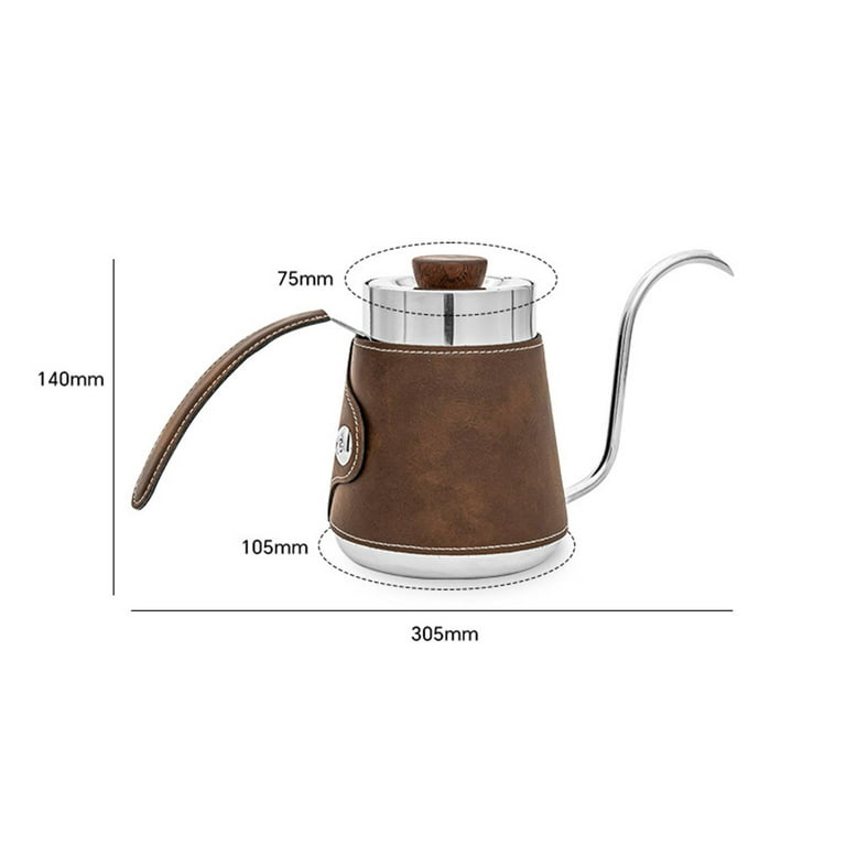 Pour over Drip Pot Coffee Drip Kettle, Water Dripper Kettle Stainless Steel Tea  Pot, Gooseneck Kettle for Office, Hotel, Camping, Picnic Indoor brown 