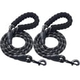 thumbnail image 1 of 2 Pack 5 FT Heavy Duty Dog Leash with Comfortable Padded Handle Reflective Dog leashes for Medium Large Dogs(BLACK+BLACK), 1 of 7