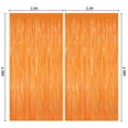 thumbnail image 2 of Orange Metallic Tinsel Foil Fringe Curtains, 2 Pack 3.3x6.6 Feet Party Streamer for Birthday, Halloween Decor, Foil Curtain for Bachelorette Party Decorations, 2 of 4