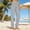 Light Gray, variant on iHPH7 Women's High Waisted Cotton Linen Joggers - Elastic Waistband Tapered Leg Pants with Pockets Breathable Lightweight Casual Summer Lounge Beach Comfy Everyday Wear Black L