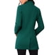 thumbnail image 3 of Abrigo de mujer Inspire Chic de longitud media, con cuello alto, de un solo botón, abrigo de invierno en verde hoja XL, 3 of 6