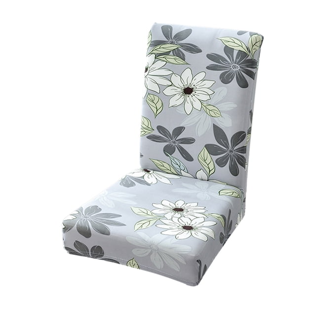 COM1950s Stretch Dining Room Chair Slipcovers, Printed 1-Piece Elastic Seat Covers for Kitchen Chairs, Nylon Spandex Fabric, Machine Washable Fit for Most Chairs