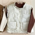 thumbnail image 6 of Girls' Sleeveless Fleece Vest Ruffled Crew Neck Button-Down Jacket with Pockets, Warm Casual Outerwear (1-10 Years), 6 of 7