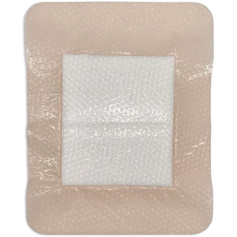 brown dressing for wounds Med Pride Silicone Bordered Foam Bandages 4x5 Inch, 10 pack Adhesive Sterile Silicone Foam LowStock:43309669875763