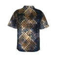 thumbnail image 3 of Bixox Men's Hawaiian Shirts Men's Watercolor Snake Skin Print Short-Sleeve Shirt-Small, 3 of 8
