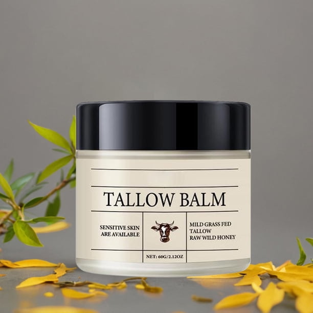 Pisexur Belleza Maquillaje Bálsamo de sebo de res alimentada con pasto con crema hidratante para una piel suave (60 g)para mujeres y hombres
