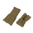 thumbnail image 4 of Lovzfmll Gants Tricotés Sans Doigts pour Femmes, Réchauffe-Bras Motif Cœur, Unisexe Doigts Ouverts, Réchauffe-Poignets pour Temps Froid, Kaki, 4 of 5