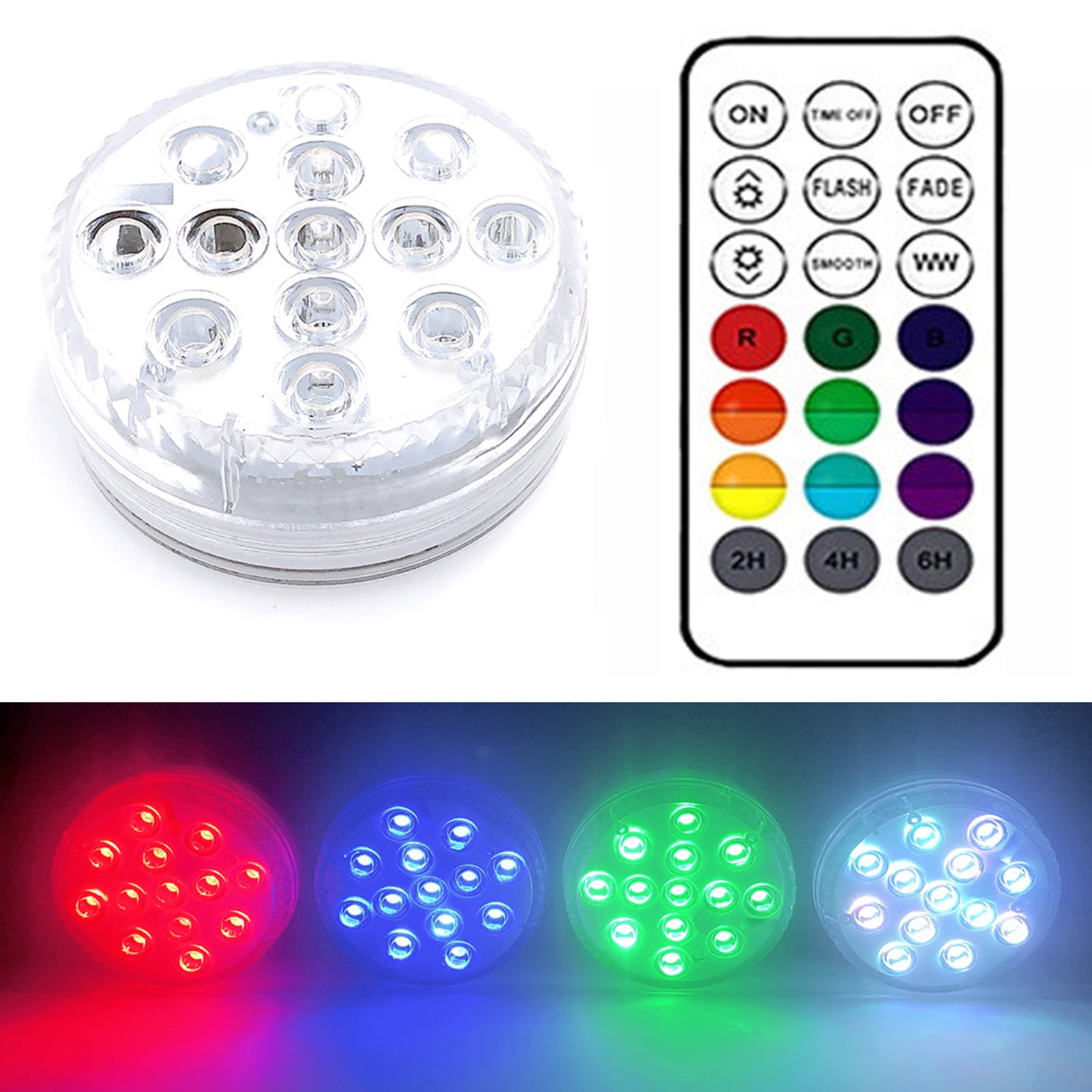 Cokes kleding lavendel Cheers US Submersible LED Lights Battery Operated Spot Lights with Remote  Small Lamps Decorative Fish Bowl Light Remote Controlled Small LED Lights -  Walmart.com