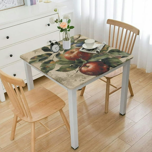 Deluxe Elastic Edged Flannel Backed Vinyl Fitted Table Cover - Pattern - Fits Square Tables