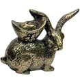 thumbnail image 1 of Statue de Lapin en Laiton Statue d'Animal Décorative Statue de Lapin en Lin Décoration Maison Bureau, 1 of 9