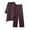 Wine a8, variant on qolati Two Piece Sets for Women Solid 2 Piece Outfits Cotton Linen Oversized Button Down V Neck Long Sleeve Shirts High Waist Drawstring Wide Legs Pants Lounge Sets