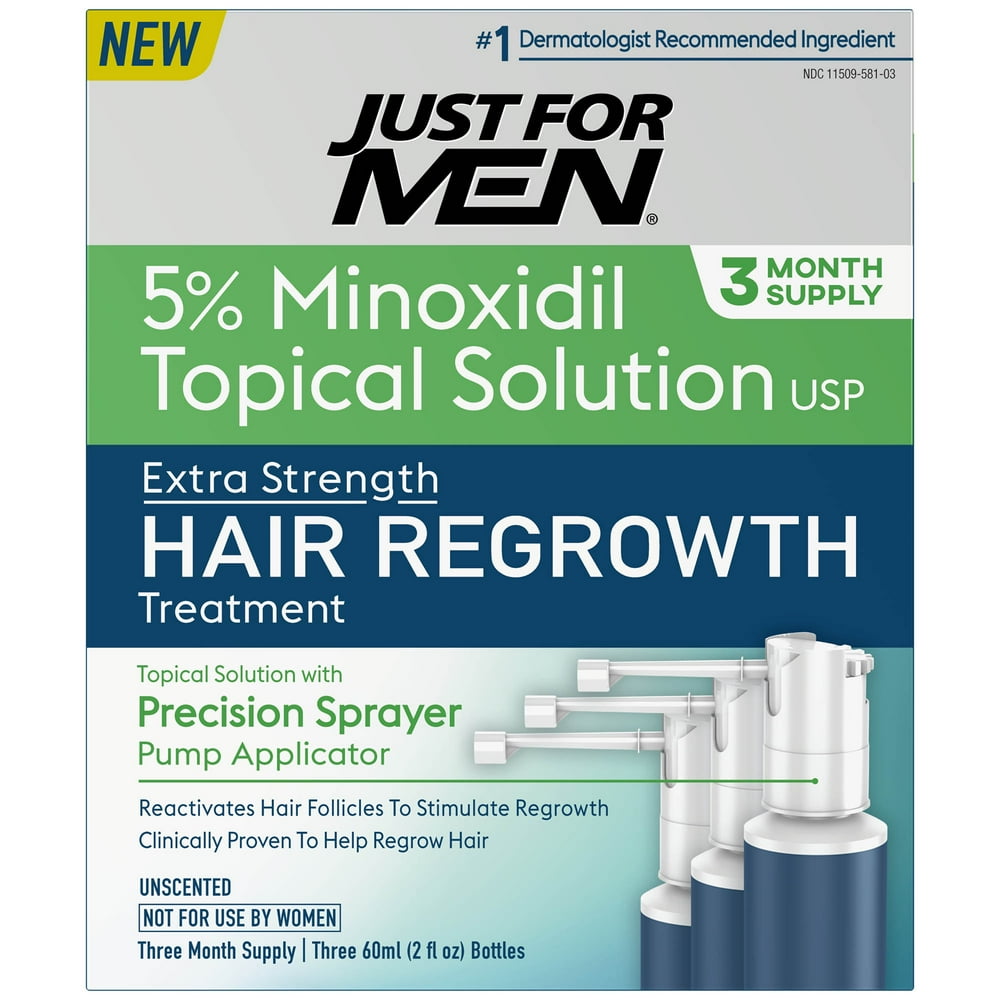 Just for men extra strength 5 Minoxidil hair regrowth treatment, 3