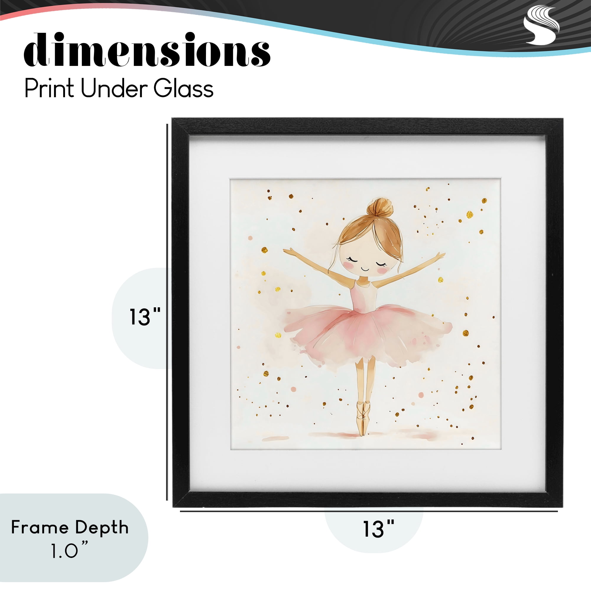 Stupell Industries Ballerina On Her Toes Black Framed Print Under Glass, design by Creative Studio