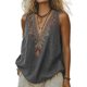 thumbnail image 1 of Blusa Chvity Peasant con cuello en V bordado floral sin mangas, 1 of 3