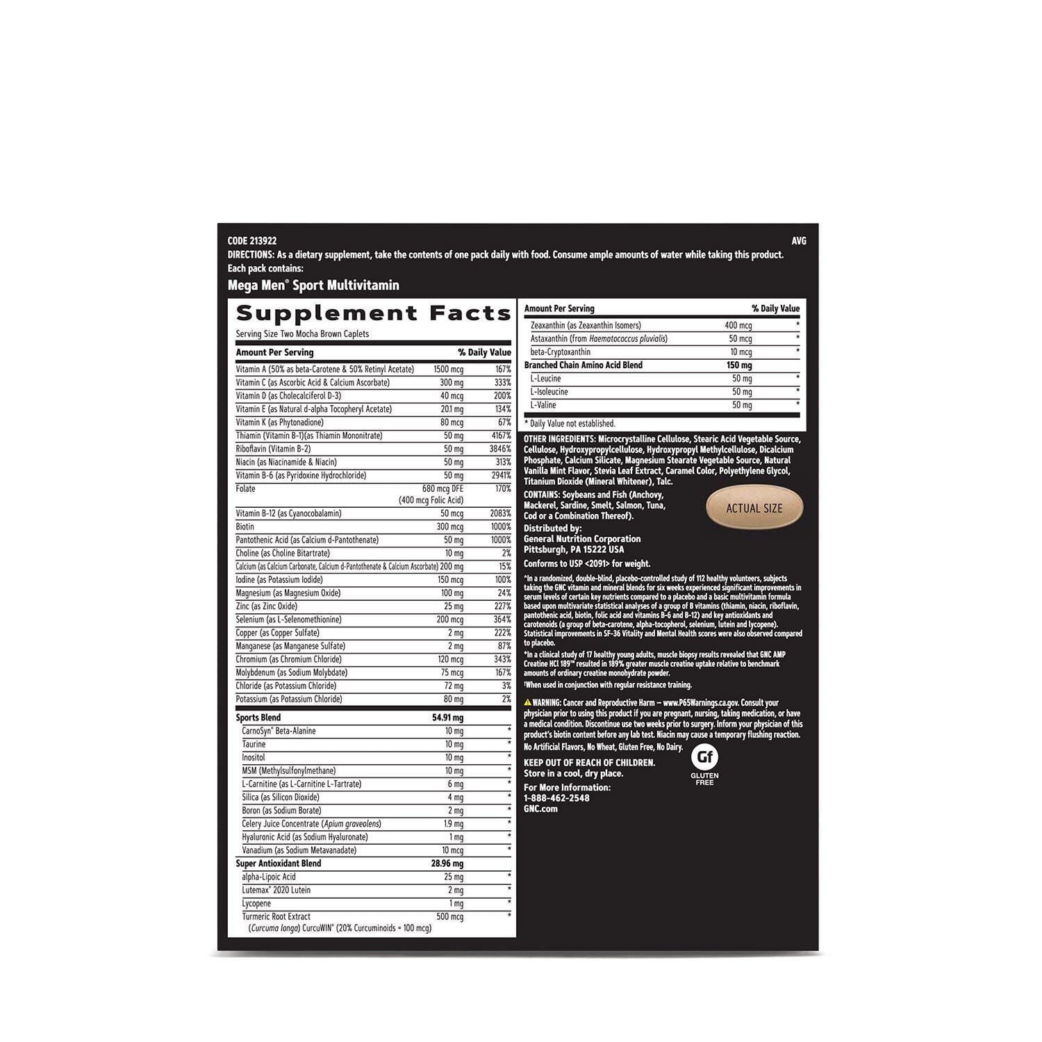 GNC AMP Men’s Strength Vitapak Program, 3 Products in 1 Pack, Absorbable Creatine, Mass Building, Power Muscles, Anabolic Primers, Testosterone Boost, Proven Ingredients, Multivitamin, 30-Day Supply