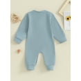 thumbnail image 4 of Bagilaanoe Newborn Baby Boys Fall Jumpsuit Solid Color Long Sleeve Bodysuit 3M 6M 12M 18M Infant Fall One Piece Romper, 4 of 9