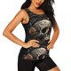 thumbnail image 2 of Fotbe Vintage Pattern Flower Skull Blusas Sin Mangas para Mujer – Estilo Casual, Corte Suelto, Slim-Fit, Cuello Redondo Deportivo, Tops de Verano para Gimnasio y Yoga-X-Large, 2 of 7