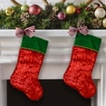 thumbnail image 3 of Northlight 20" Red Sequin Christmas Stocking with Green Velveteen Cuff, 3 of 3