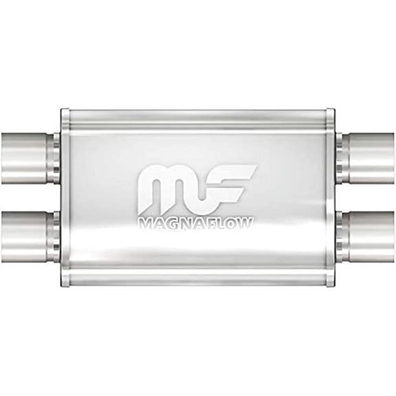 MagnaFlow 4in x 9in Oval Dual/Dual Straight-Through Performance Muffler Exhaust Satin Finish 11378