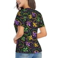 thumbnail image 3 of Vsdgher Mardi Gras6 Women Shirts V Neck Short Sleeve Tops T-Shirt Basic Tees, S to 3XLMedium, 3 of 5