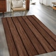 thumbnail image 2 of 3'x5' Rug for Living Room Bedroom, Dark Brown Wooden Washable Area Rugs Non-Slip Carpet Mats, Vintage Western Country Wooden Board Indoor Low Pile Area Rug Runner for Kitchen, Mudroom, 2 of 8