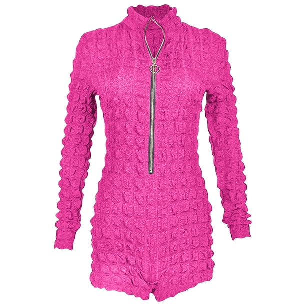 Gibobby pantalones de yoga 2023Cardigan ajustado con cremallera y cuello para mujer, mono Sexy a la moda(Rosa, S)