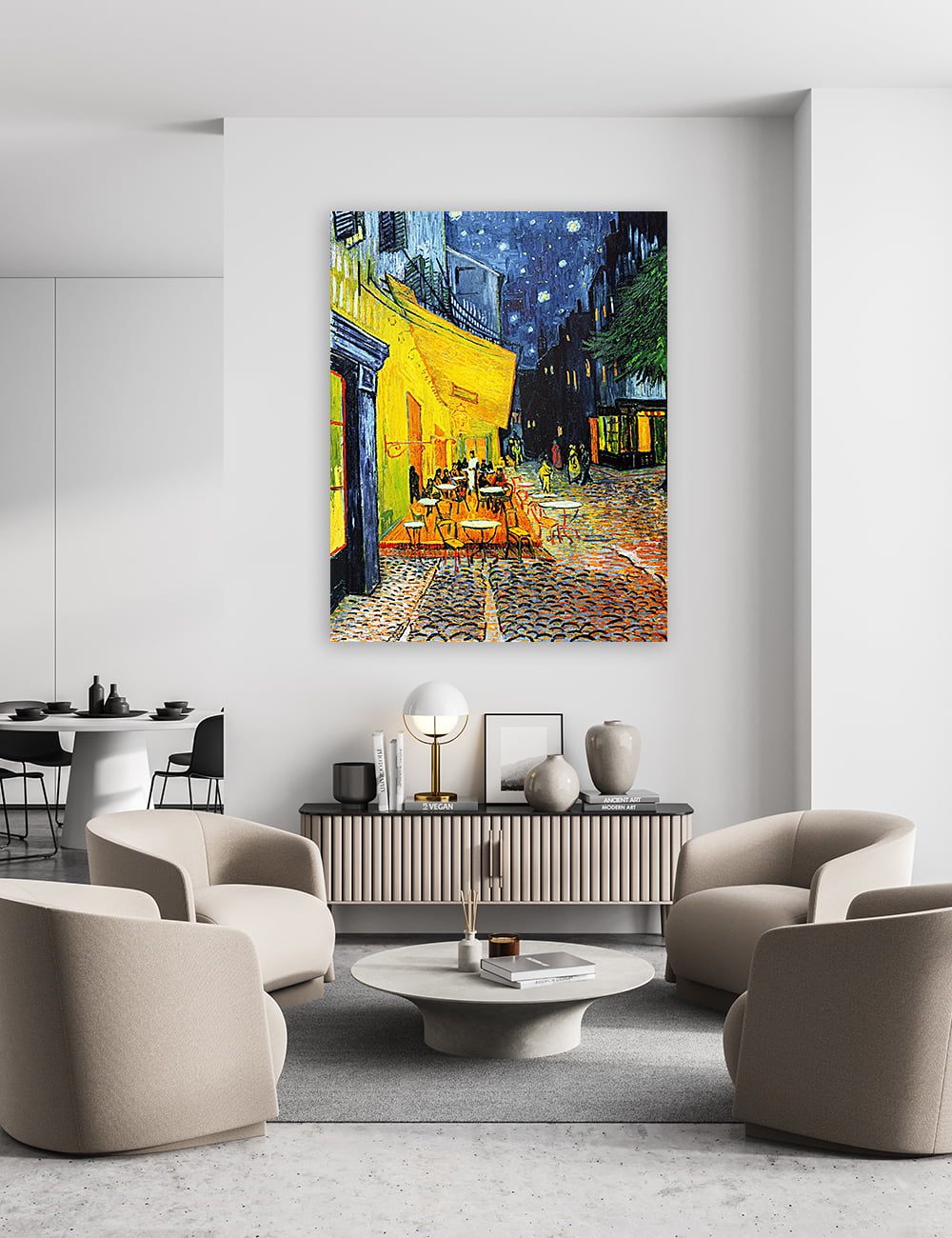 DECORARTS Cafe Terrace At Night by Vincent Van Gogh Art Reproduction. Giclee  Prints Acid Free Cotton Canvas Wall Art for Home Decor W 32