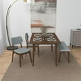 thumbnail image 5 of Alberta Modern Solid Wood Walnut Kitchen & Dining Room 4 Piece Furniture Set, 5 of 7