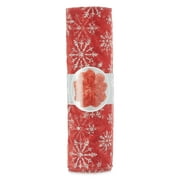 Holiday Time Red and Silver Snowflake Mesh Christmas Ribbon Rolls, 10.5"